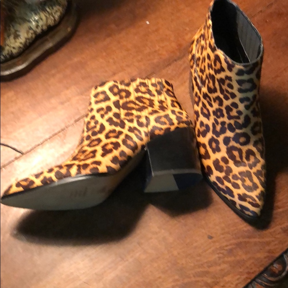 Leopard print booties